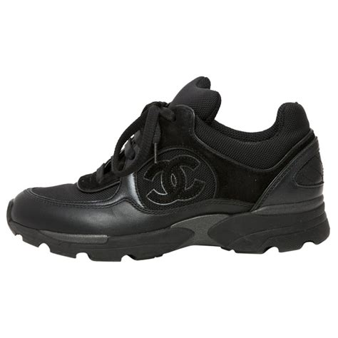 triple black chanel trainers womens|black chanel sneakers women.